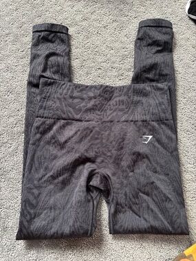 Gymshark  Black Seamless Animal-Pattern Leggings